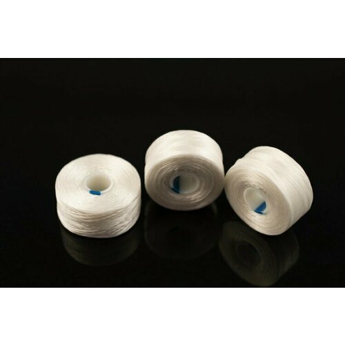 Нить для бисера S-Lon, размер АА, цвет white, нейлон, 1030-120, катушка около 68м