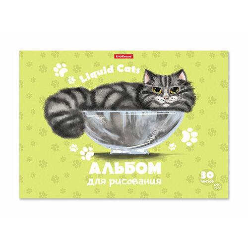 Альбом для рисования на клею ErichKrause Жидкие коты, А4, 30 листов