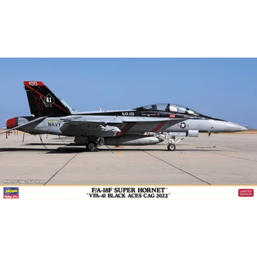 02429-Истребитель ВМС США F/A-18F SUPER HORNET VFA-41 BLACK ACES CAG 2022 (Limited Edition) 02429 hasegawa истребитель f a 18f super hornet vfa 41 black aces cag 2022 1 72