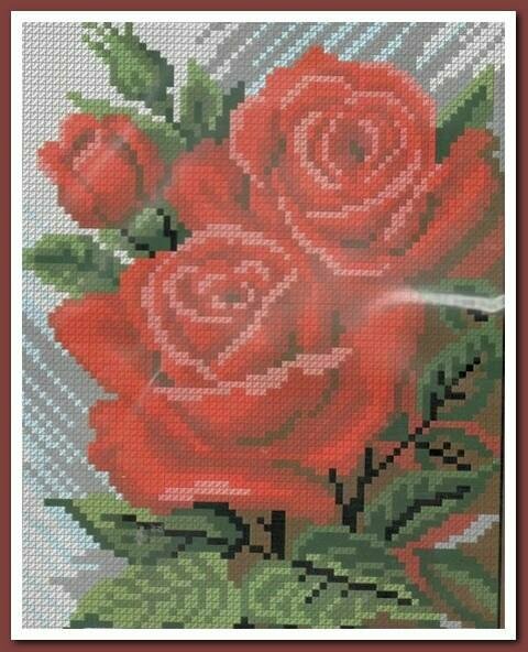 Набор для вышивания «Искусница» 539 Красные розы 13*17 см