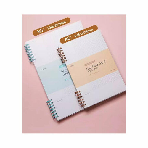 Блокнот А5 80л COMIX Morandi клетка, поля, прозрачно-персик. новинка C5606 YW