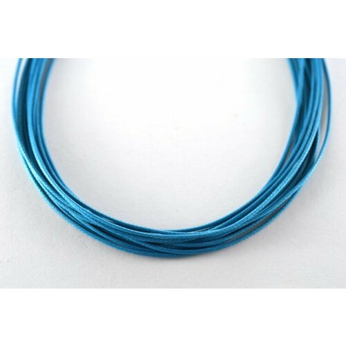 Шнур вощеный толщина 1мм, цвет голубой, полиэфир, 53-007, 1 метр шнур вощеный толщина 1 5мм цвет черный полиэфир 53 002 1 метр