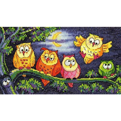 A Hoot of Owls #BFHO1296E Heritage Набор для вышивания 20 x 11 см Счетный крест сноуборд capita birds of feather 2024 148