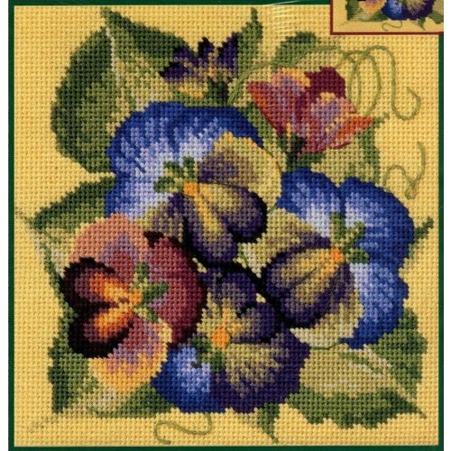 Pansies #04848 Bucilla Набор для вышивания 13 x 13 см Гобелен