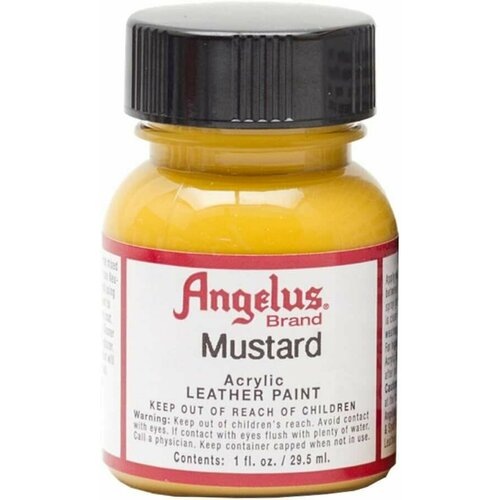 Акриловая художественная краска Angelus для ткани и кожи, Mustard 196 (горчичный), 29.5 мл