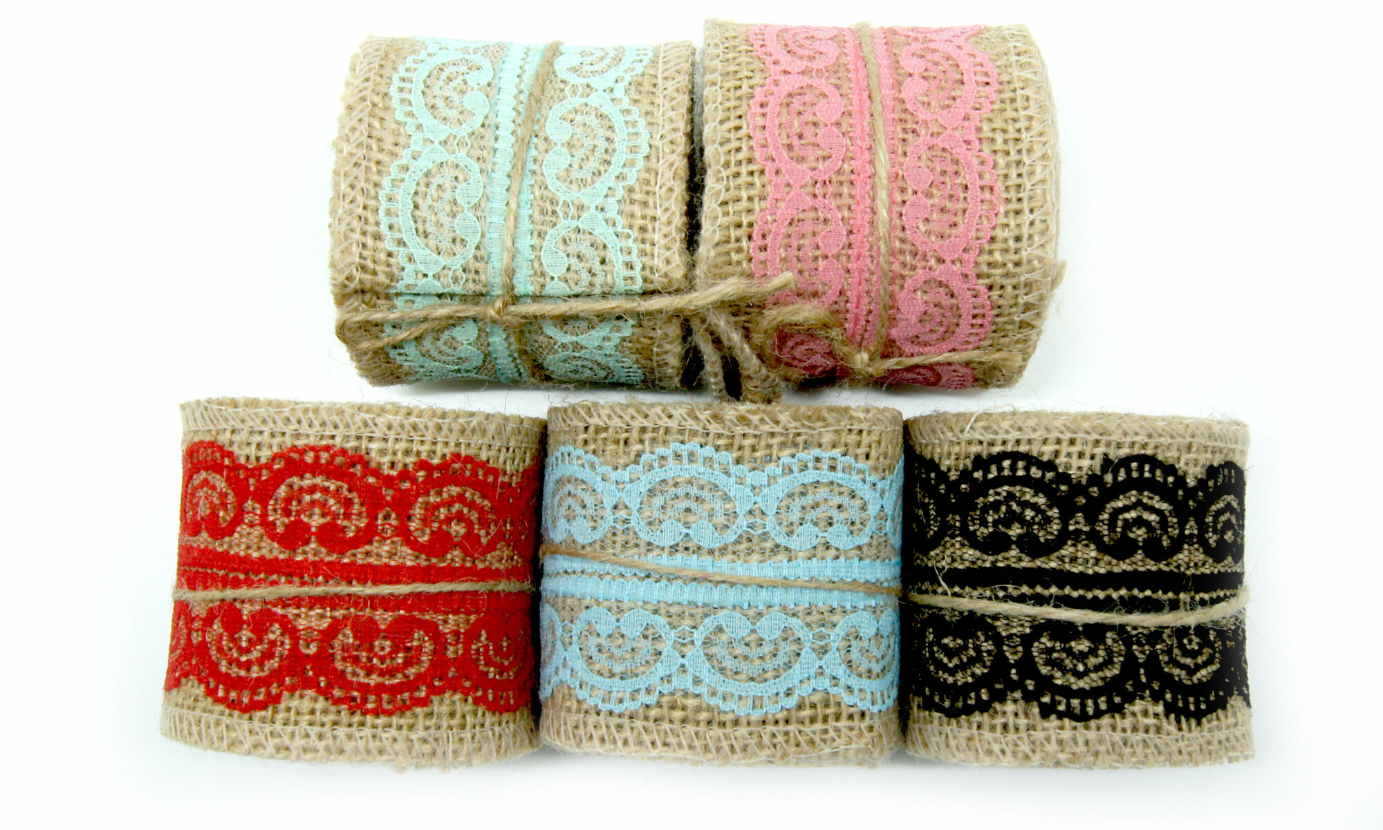 Набор декоративных лент со вставкой из кружева SOVUSHKA, уп. 5 шт.