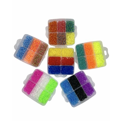Набор для плетения браслетов. Цветные, двухцветные резиночки ассорти 6 ярусов. Набор для творчества. 8 шт многофункциональные пластиковые s образные креативные крючки для кухни