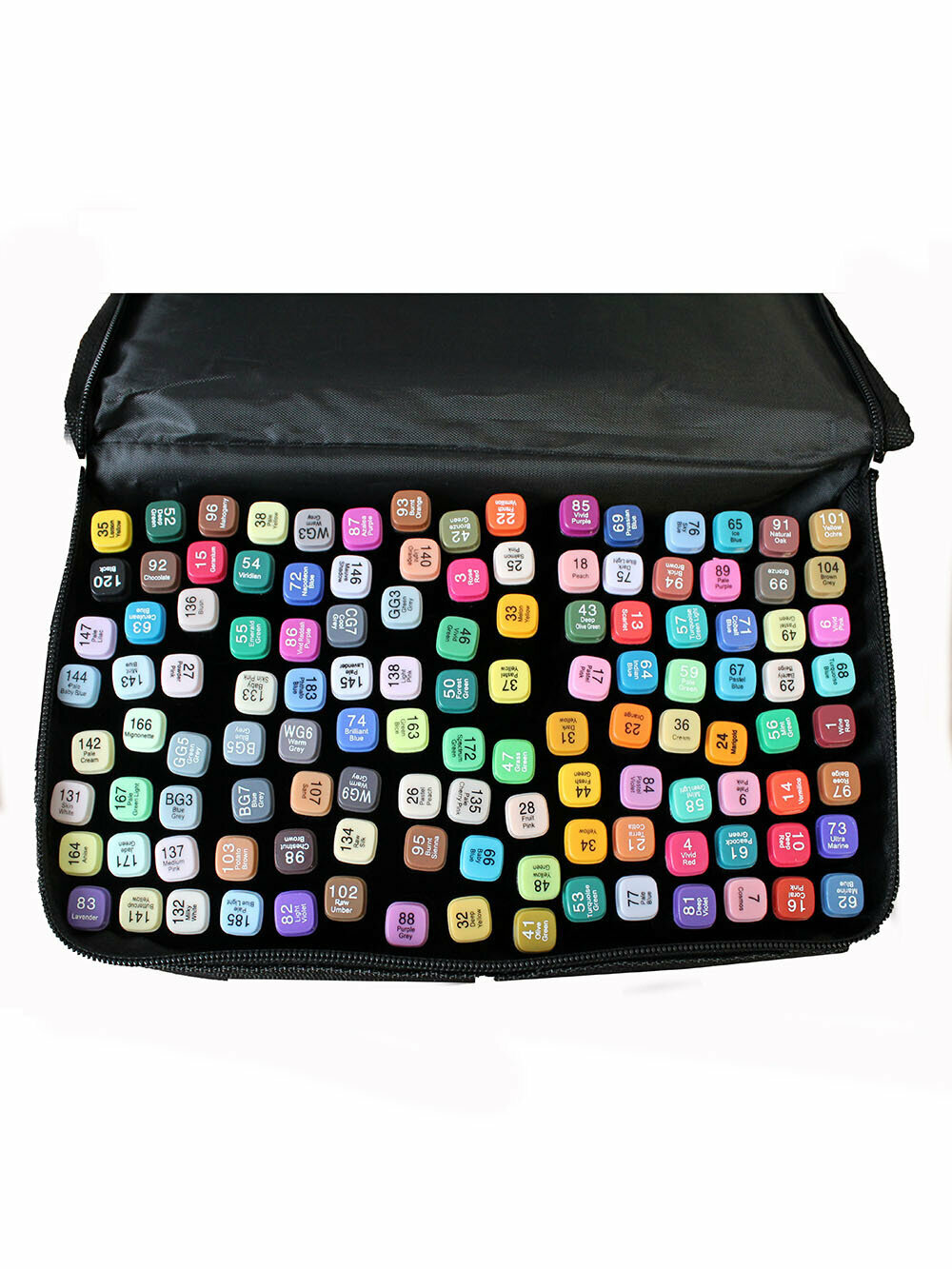 Набор профессиональных двухсторонних маркеров для скетчинга в чехле (120 цветов)