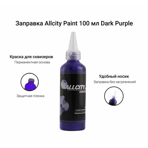 Заправка для маркеров и сквизеров Allcity 100 мл фиолетовая