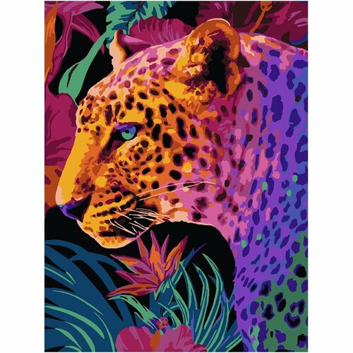 Картина по номерам LORI Стильный леопард, на картоне, 28,5х38 см (Кпн-077)