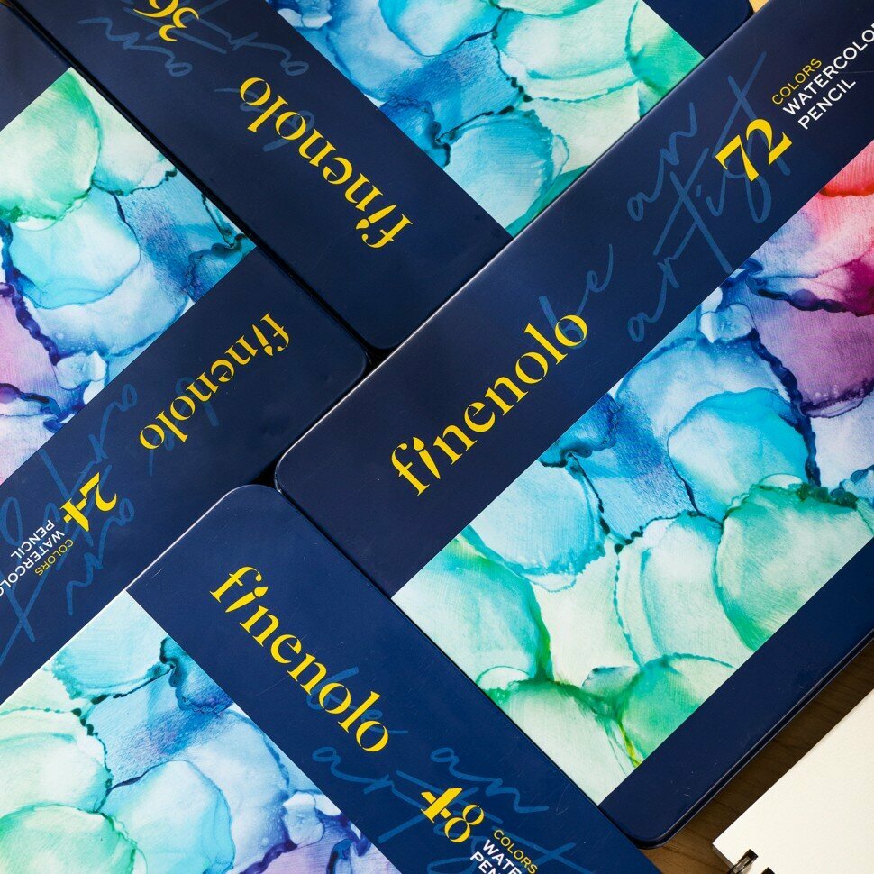 Набор карандашей акварельных Finenolo 24 цвета в металлическом пенале - фото №5