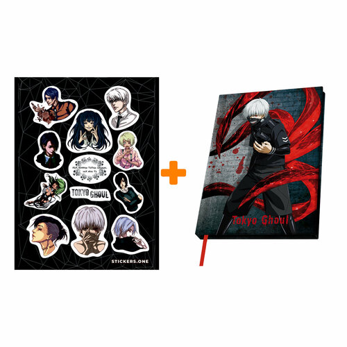 Набор Tokyo Ghoul блокнот Ken Kaneki + стикерпак