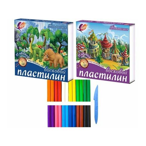 Пластилин 12 цв. Луч Фантазия восковой мягкий 210гр. 25С 1523-08 (2/20)