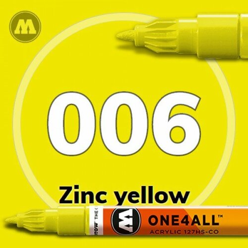 Маркер акриловый Molotow HS-C0 006 Желтый (Zinc yellow) 1.5 мм маркер акриловый molotow one4all 127hs 220 неон желтый neon yellow fluorescent 2мм