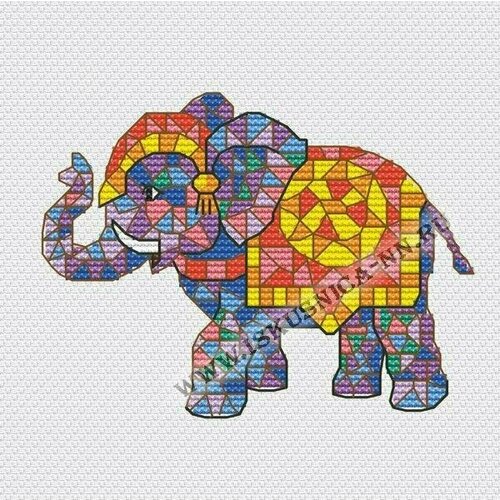 мозайка слон и улитка djeco Набор для вышивания крестом «Искусница» 658 Мозайка. Слон