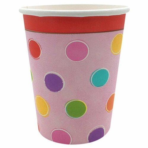Одноразовая посуда для праздника, стаканы бумажные 250мл, 8шт