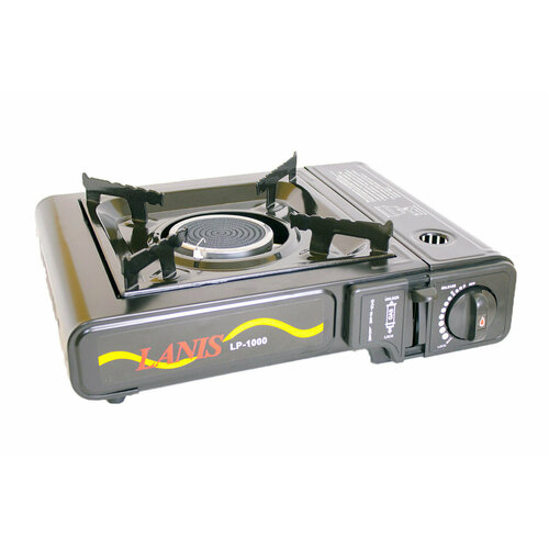Плита газовая LANIS LP-1000 (портативная / с керамической горелкой / с переходником)