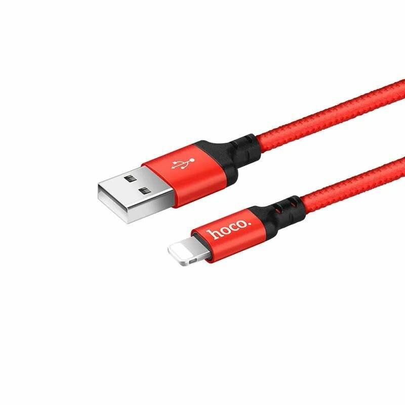 Кабель в тканевой оплетке USB - Lightning Hoco X14 Times Speed 2м черный