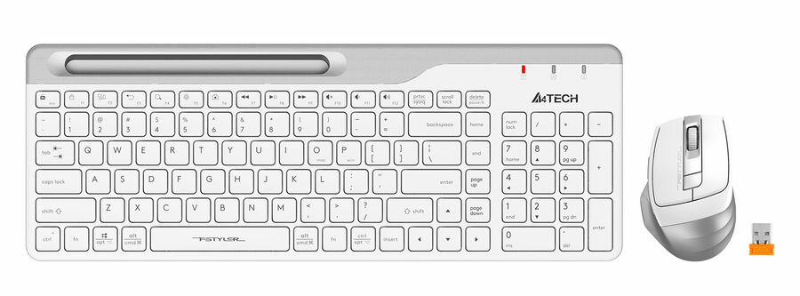 Комплект (клавиатура+мышь) A4TECH Fstyler FB2535C, USB, беспроводной, белый [fb2535c icy white]