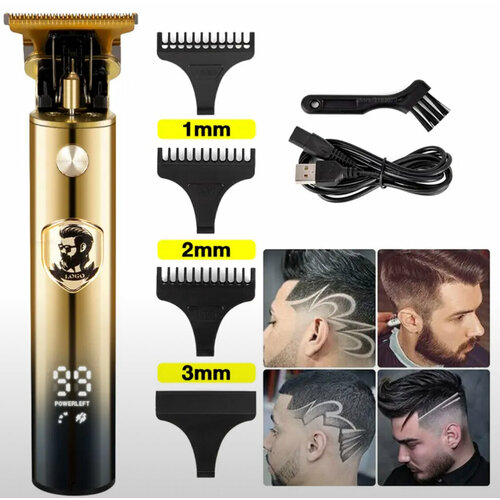 Беспроводная машинка для стрижки волостриммер для волос со светодиодным дисплеемзолото 62000₽