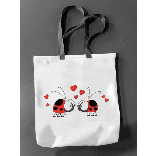 фото Сумка шоппер фулпринт, черный, белый