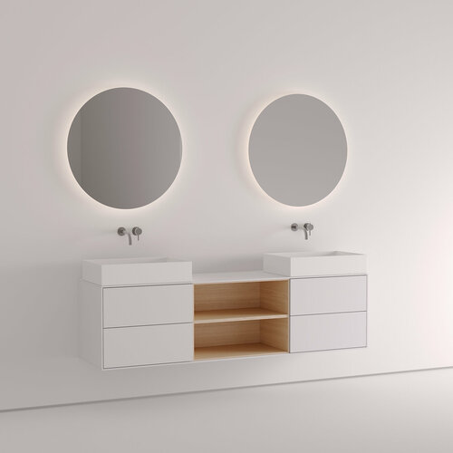 Тумба подвесная под две раковины 150 см. Vivomobili BIANCO ALASKA