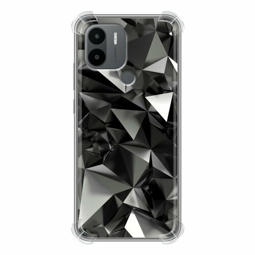 Дизайнерский силиконовый с усиленными углами чехол для Сяоми Поко С50 / Xiaomi Poco C50 Черные кристаллы