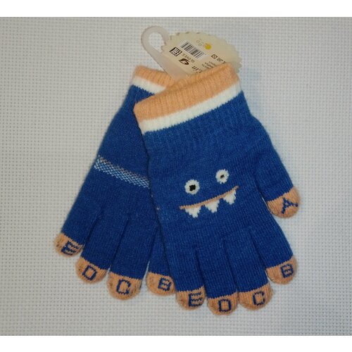 Перчатки Kim Lin демисезонные, шерсть, размер 4-6 лет, синий