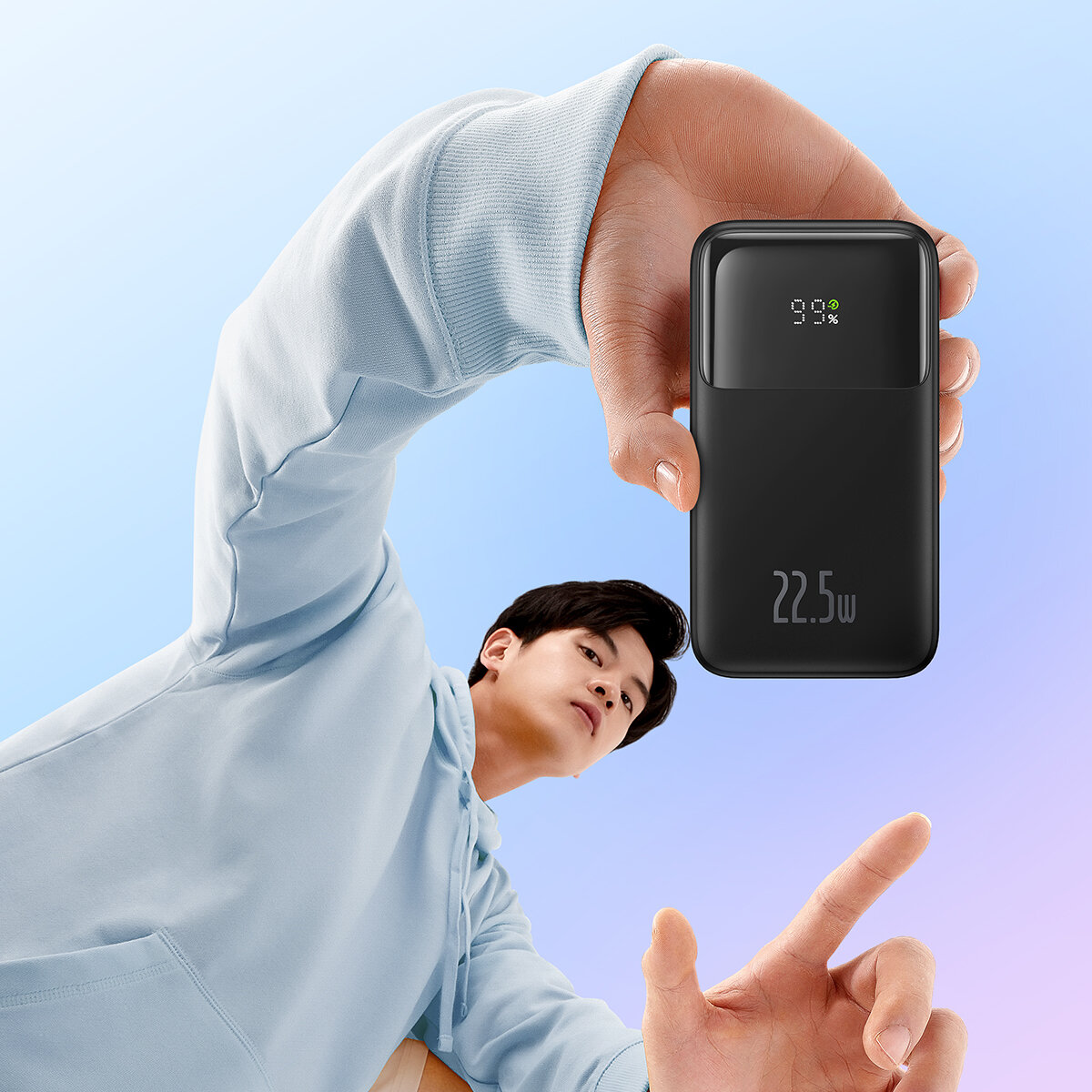 Внешний аккумулятор Baseus Comet Series с двойным кабелем и цифровым дисплеем, 10000 mAh, 22.5 W Black PPMD020001 — фото 11