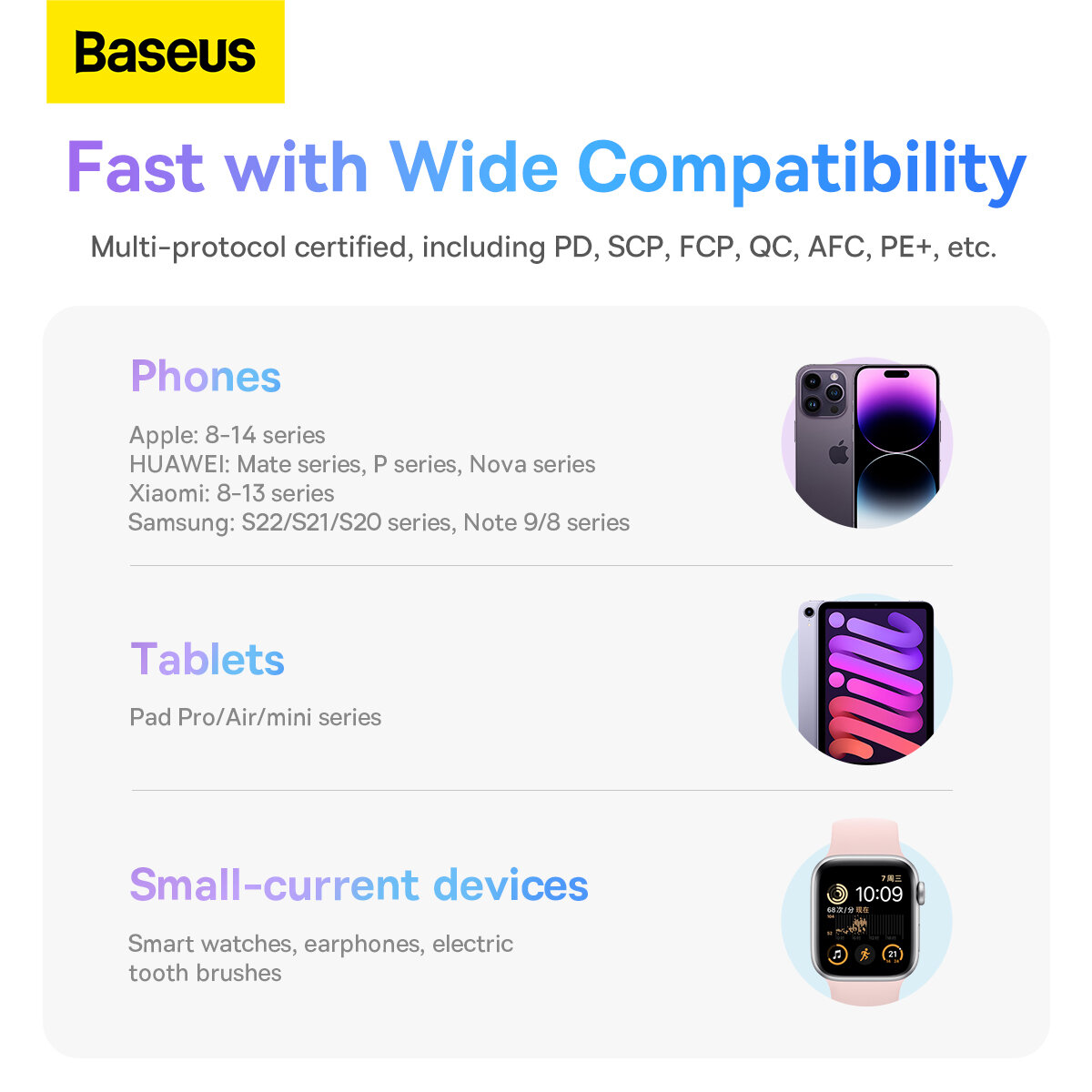 Внешний аккумулятор Baseus Comet Series с двойным кабелем и цифровым дисплеем, 10000 mAh, 22.5 W Black PPMD020001 — фото 10