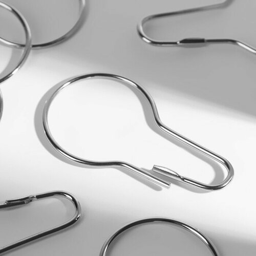 Крючок для штор 68 38 02 см цвет серебряный50 шт 571₽