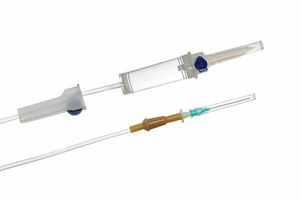 Система инфузионная MedWay, 10 шт/уп. для капельницы/для вливания растворов с пластиковым шипом, игла 21G (0,8 х 38 мм)