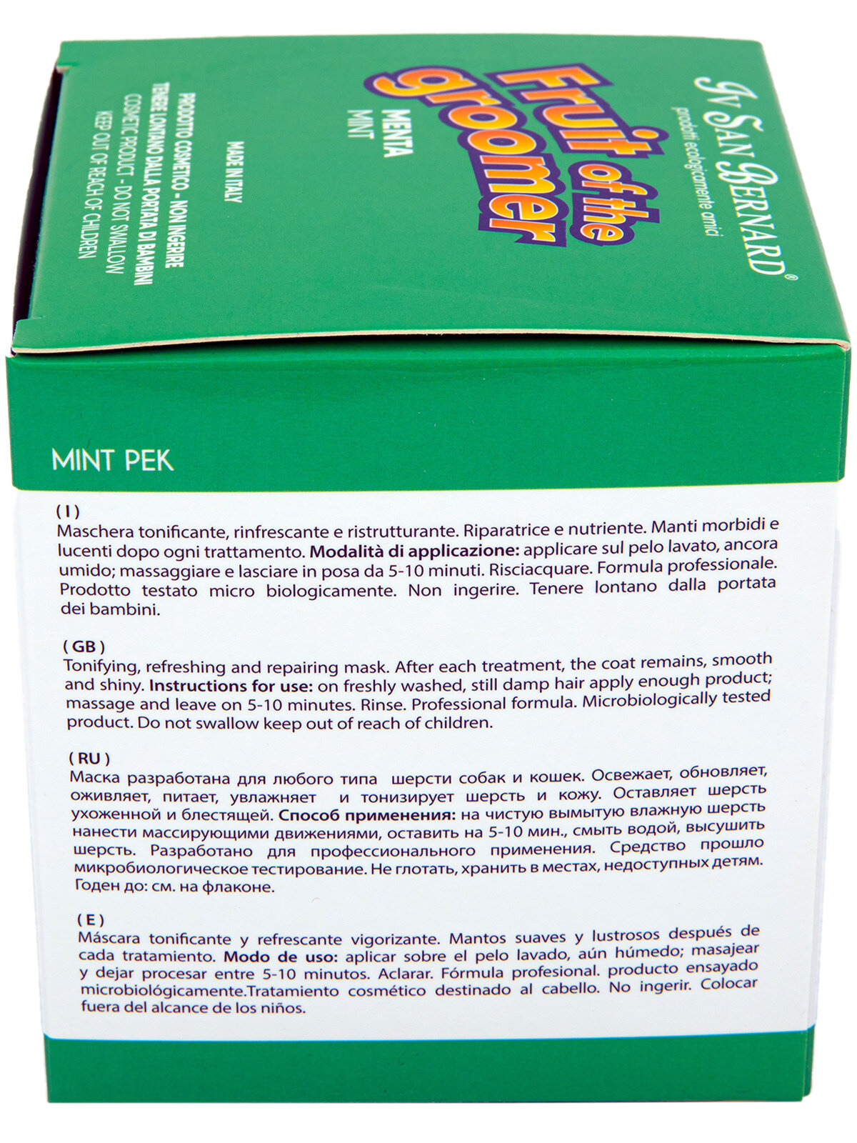 ISB Fruit of the Grommer Mint Восстанавливающая маска для любого вида шерсти с витамином В6 (250 мл.) IV SAN BERNARD - фото №3