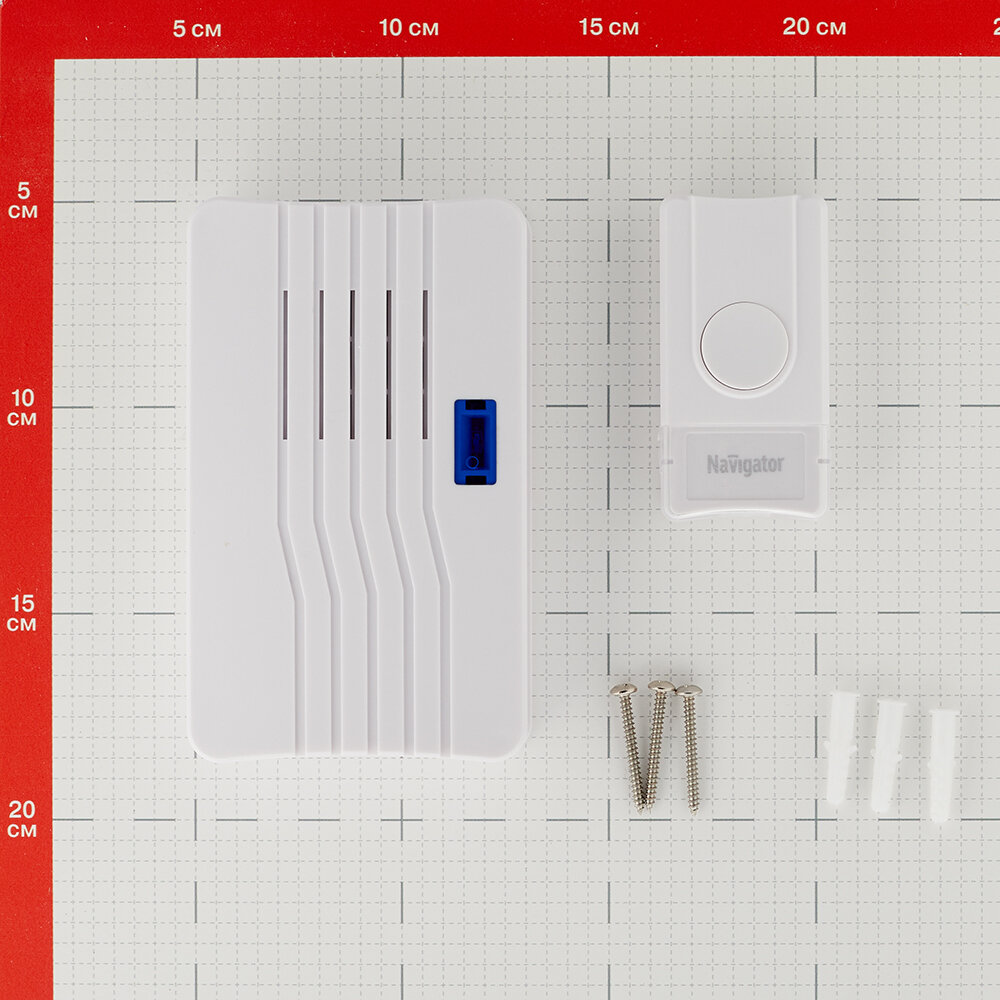 Звонок Navigator (612744) беспроводной с кнопкой 10 мелодий белый