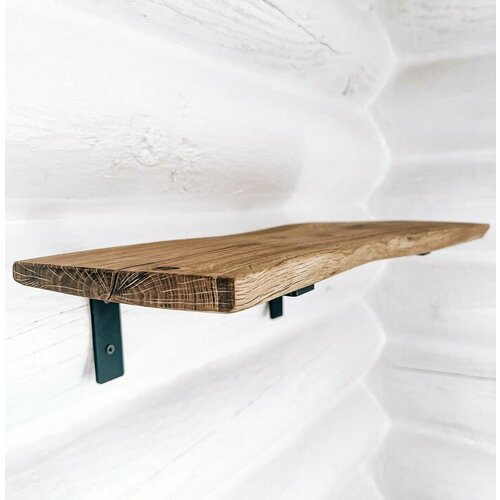 Полка настенная Native Woods, массив дуба, стиль лофт, 60х20х2 см