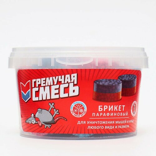 Тесто-брикеты от грызунов Гремучая смесь парафиновый брикет 400 г 692₽