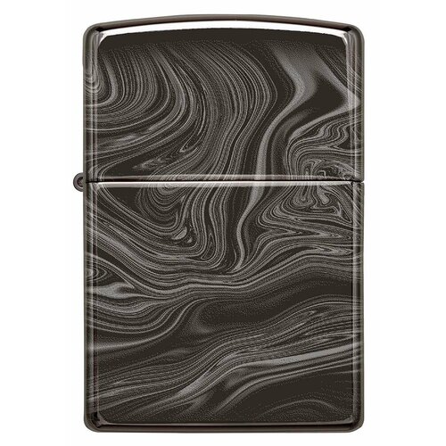 Оригинальная бензиновая зажигалка ZIPPO Classic 49812 Marble Pattern Design с покрытием High Polish Black - Мраморный узор