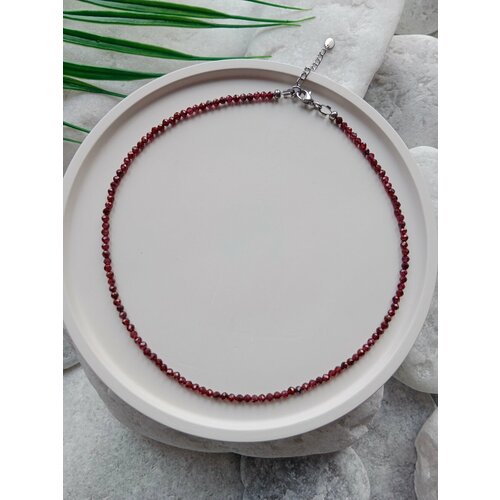 Чокер Академия Важности, гранат, красный, серебряный