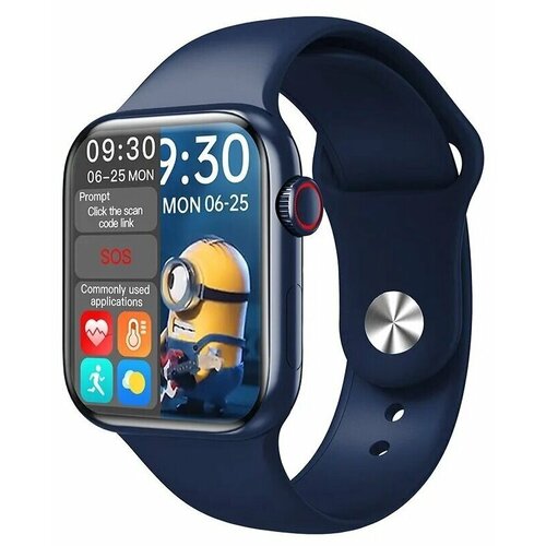 Умные смарт часы со встроенными датчиками с беспроводной зарядкой Smart Watch НW 16 44mm синий 490000₽