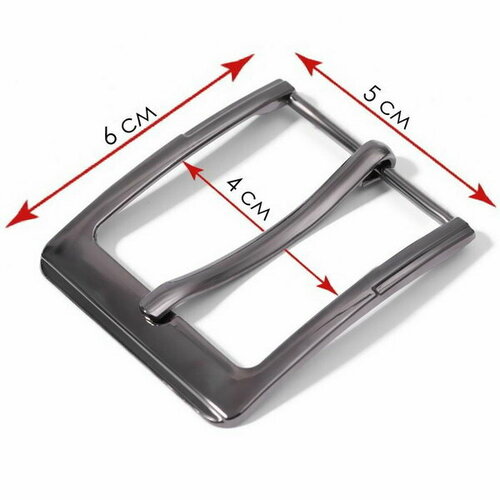 Пряжка для ремня, 6 x 5 см, 40 мм, цвет чёрный никель