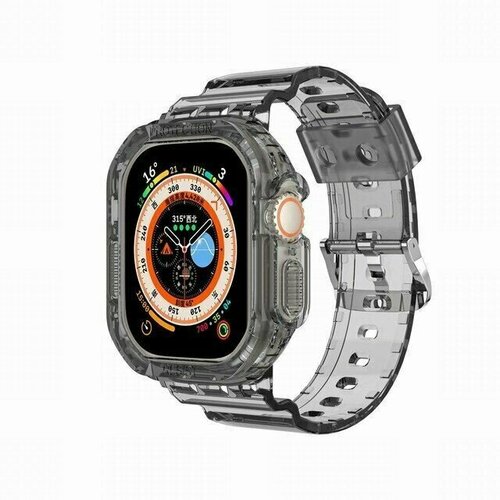 Ремешок для Apple Watch Ultra 49 mm с защитным бампером Clear Black