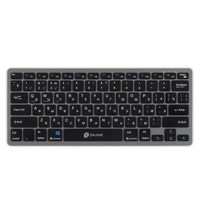 Oklick клавиатура беспроводная Oklick 835S BT slim (silver-black)