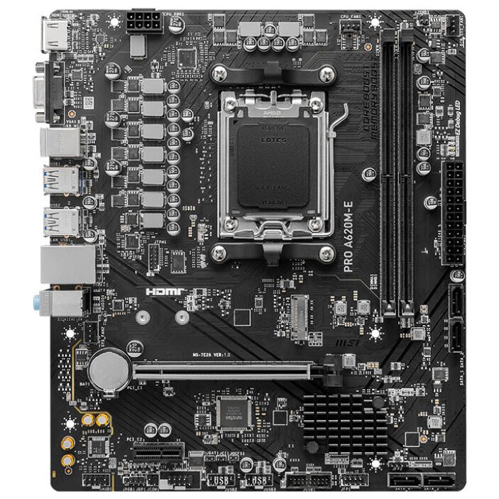 Материнская плата MSI PRO A620M-E SocketAM5 AMD B650 2xDDR5 mATX RAID/VGA/HDMI