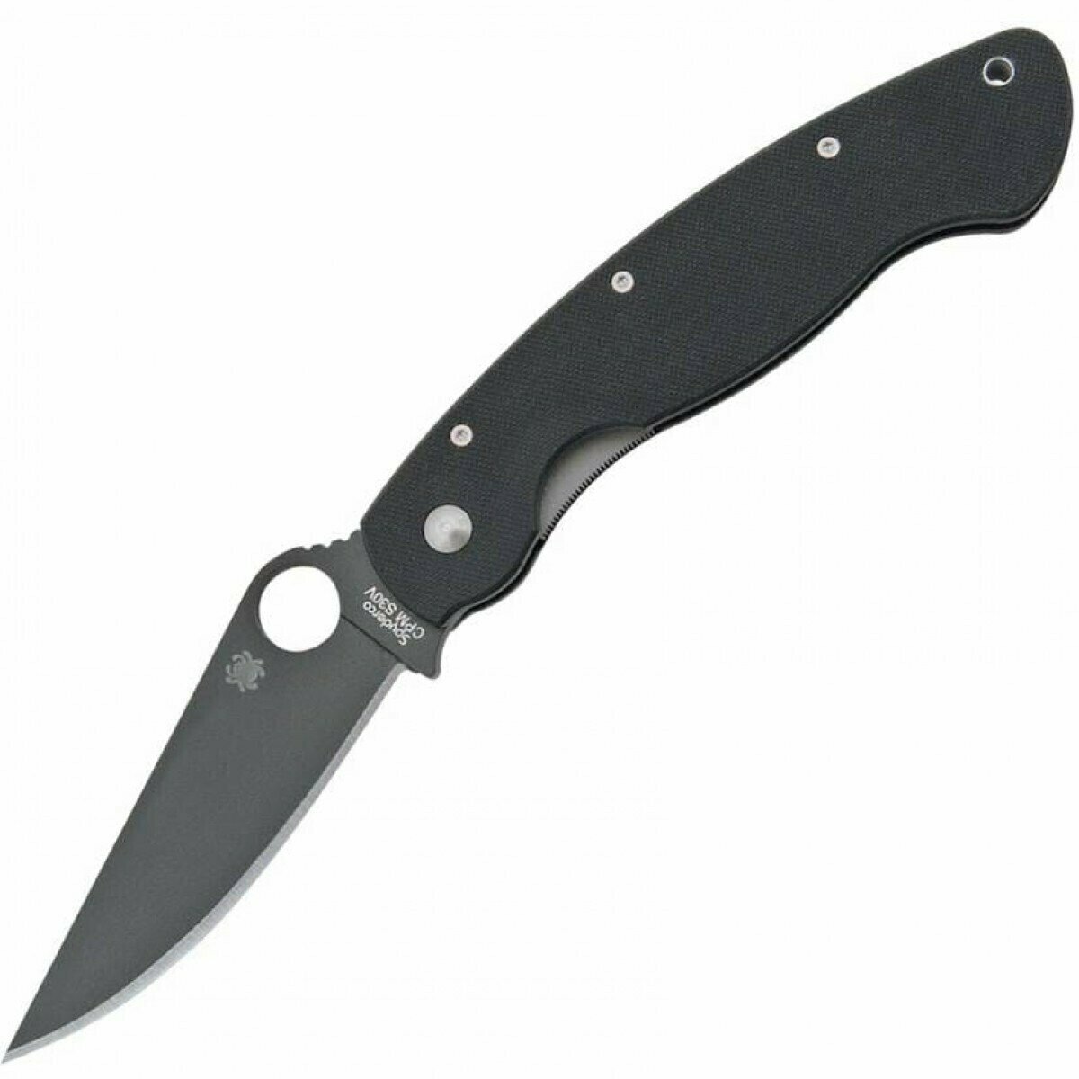 фото Нож складной Spyderco Military, Black Blade, Black G10 Handles