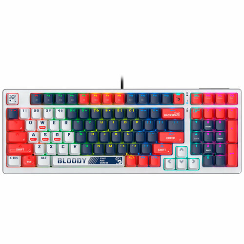 Клавиатура A4Tech Bloody S98 механическая USB for gamer LED white-blue 677300₽