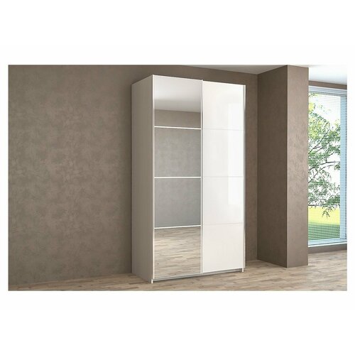 Шкаф-купе Иннэс-5 1200 Ф1/Ф2 (Ф1/Ф2 Бодега/Белый глянец)