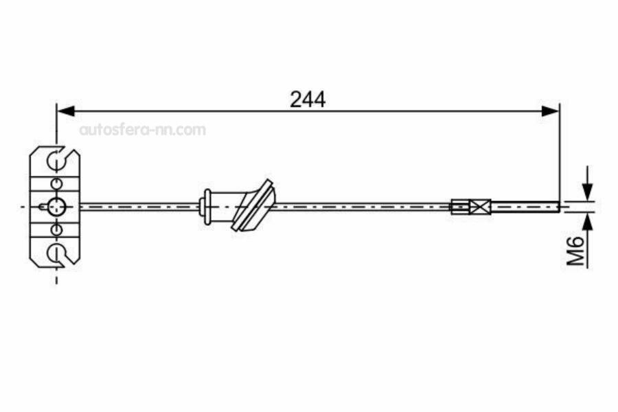 BOSCH 1987482514 1 987 482 514_трос ручника пер!\ Mitsubishi L200 all 05> L=244