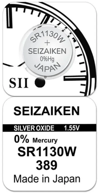 Батарейка SEIZAIKEN 389 (SR1130W) Silver Oxide 1.55V