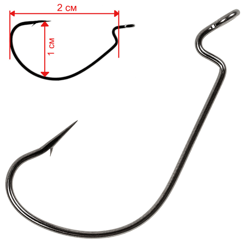 фото Крючки nautilus offset big eye series worm 1005 №4 (10шт.)