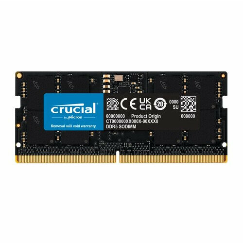 Оперативная память CRUCIAL DDR5 16GB 4800 SODIMM CL40 (CT16G48C40S5)